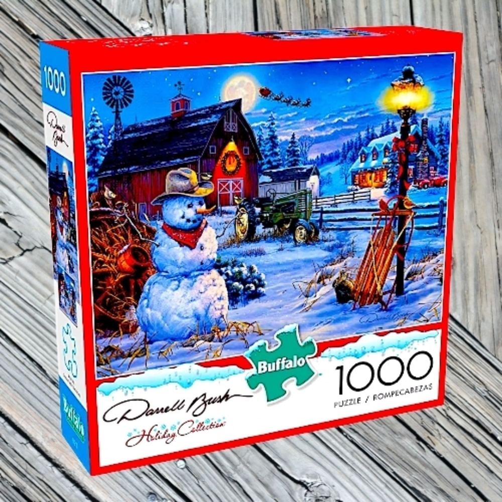 Buffalo David Bitton Holiday Puzzle with Red and Blue